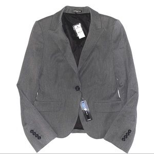 Express One Button Gray Blazer